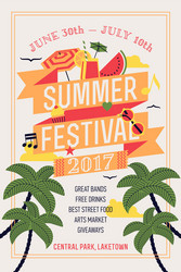 summer festival poster vector image