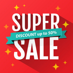 super sale inscription banner design template vector image