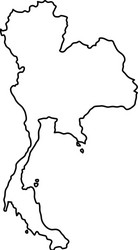 thailand of black contour curves vector image