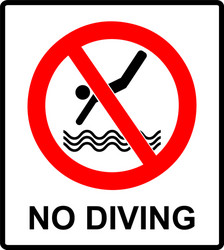 no diving sign prohibition symbol in red vector image