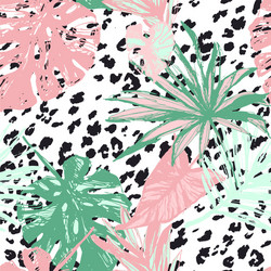 summer botanical seamless pattern tropical leaves vector image