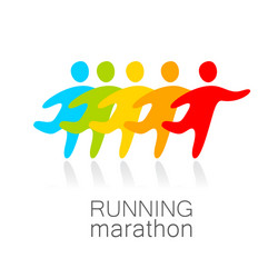 running marathon template design vector image