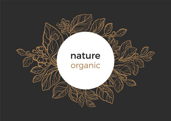 template nature circle black vector image