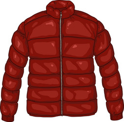 Cartoon red down jacket vector