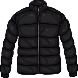 cartoon black down jacket vector image