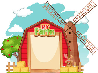 border template design with brown bunny and red vector image