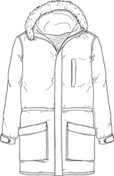 Sketch parka jacket vector