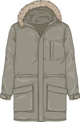 Cartoon gray parka jacket vector