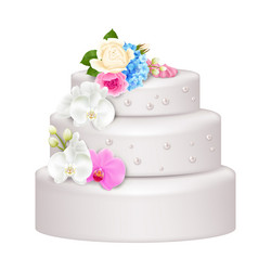 realistic wedding cake vector image