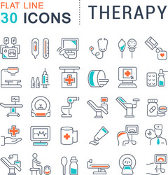 set line icons therapy vector image