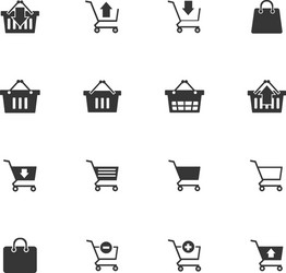 shopping cart icons set vector image