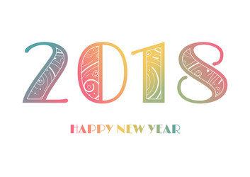 2018 happy new year greeting card vector