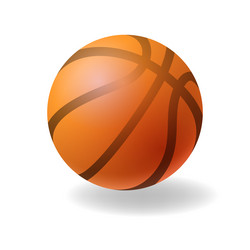 basketball ball mockup on white background vector image