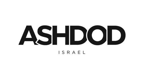 Ashdod in the israel emblem design features vector