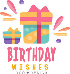 Birthday wishes logo design colorful creative vector