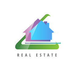 logo template real estate apartment condo house vector image