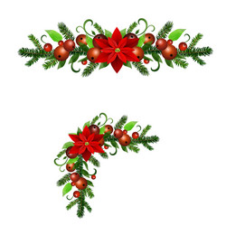 Christmas holly brunches decoration vector