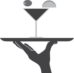 waiter serving a dish vector image