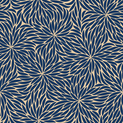 abstract blue strokes flowers seamless pattern vector image