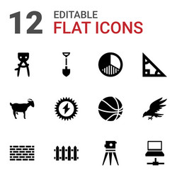 12 drawing icons vector image