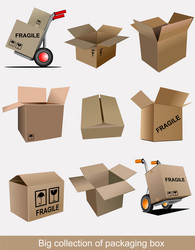 Cardboard boxes vector