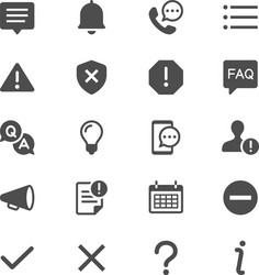 information and notification glyph icons vector image