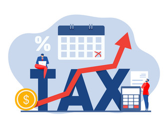 business analyst tax with calculating vector image