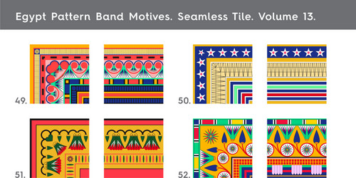 egypt patterns band motives vector image