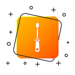 white screwdriver icon isolated on vector image