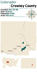 map crowley county in colorado vector image