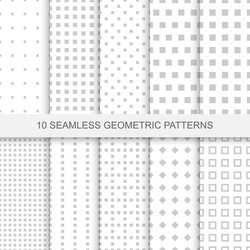 collection of geometric seamless patterns vector image