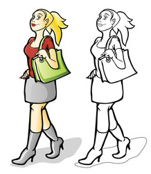 girl shopping vector image