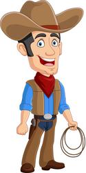 cartoon cowboy holding a lasso vector image