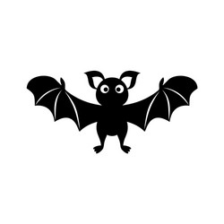 cute bat silhouette icon vector image