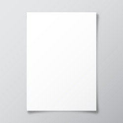 realistic blank paper sheet with shadow in a4 vector image