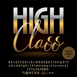 high class golden alphabet letters set vector image