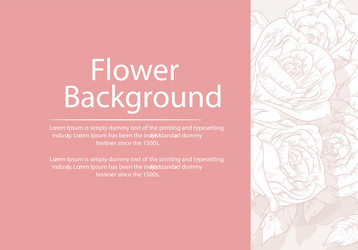 background floral hand drawn rose sketch vector image