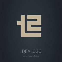 t2 - design element or icon initial monogram vector image