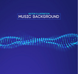 music wave blue background futuristic technology vector image