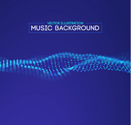 music wave blue background futuristic technology vector image