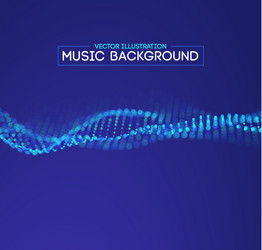 music wave blue background futuristic technology vector image