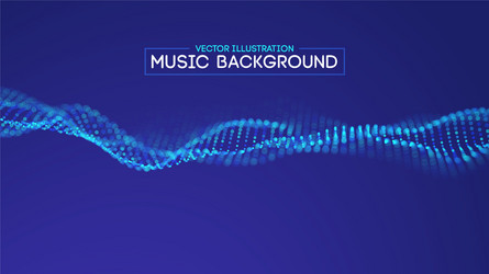 music wave blue background futuristic technology vector image