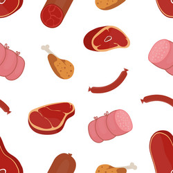 decorative seamless pattern with delicious meat vector image