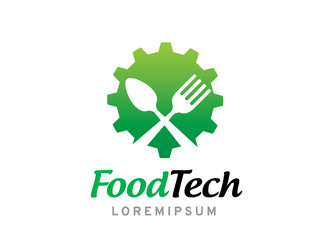 food technology logo symbol or icon template vector image