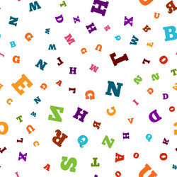 colorful letter seamless pattern on white vector image