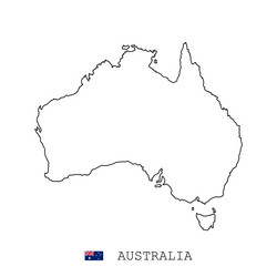 australia map line linear thin simple vector image