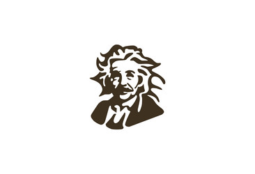 albert einstein head design logo vector image