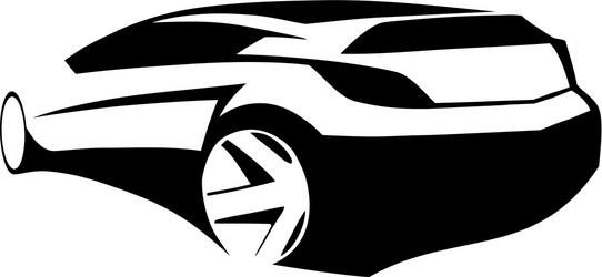 sports car black silhouette vector image