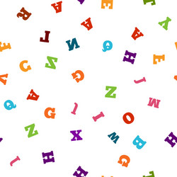 colorful letter seamless pattern on white vector image