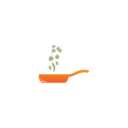 food pan cooking logo vector image